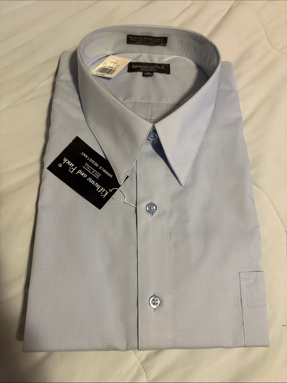 NWT Light Blue Men's Dress Shirt by Kilburne and Finch Size 19 (34/35) Big &Tall - Picture 1 of 9